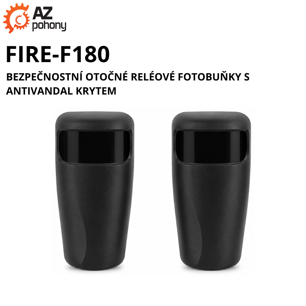 FIRE-F180 - bezpečnostní otočné reléové fotobuňky s antivandal krytem