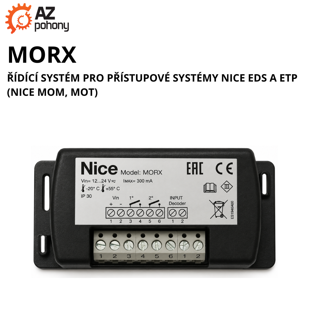 MORX - řídící systém pro přístupové systémy NICE EDS a ETP (NICE MOM, MOT)