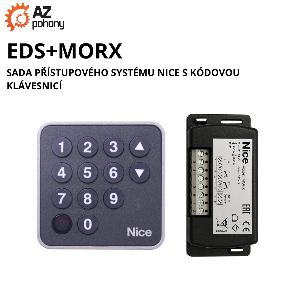 EDS+MORX - sada přístupového systému NICE s kódovou klávesnicí