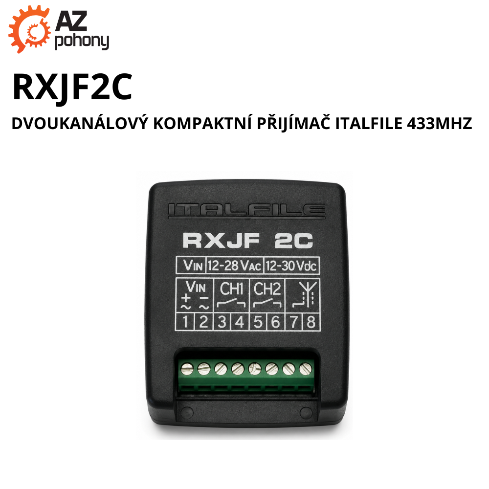 RXJF2C - dvoukanálový kompaktní přijímač ITALFILE 433MHz