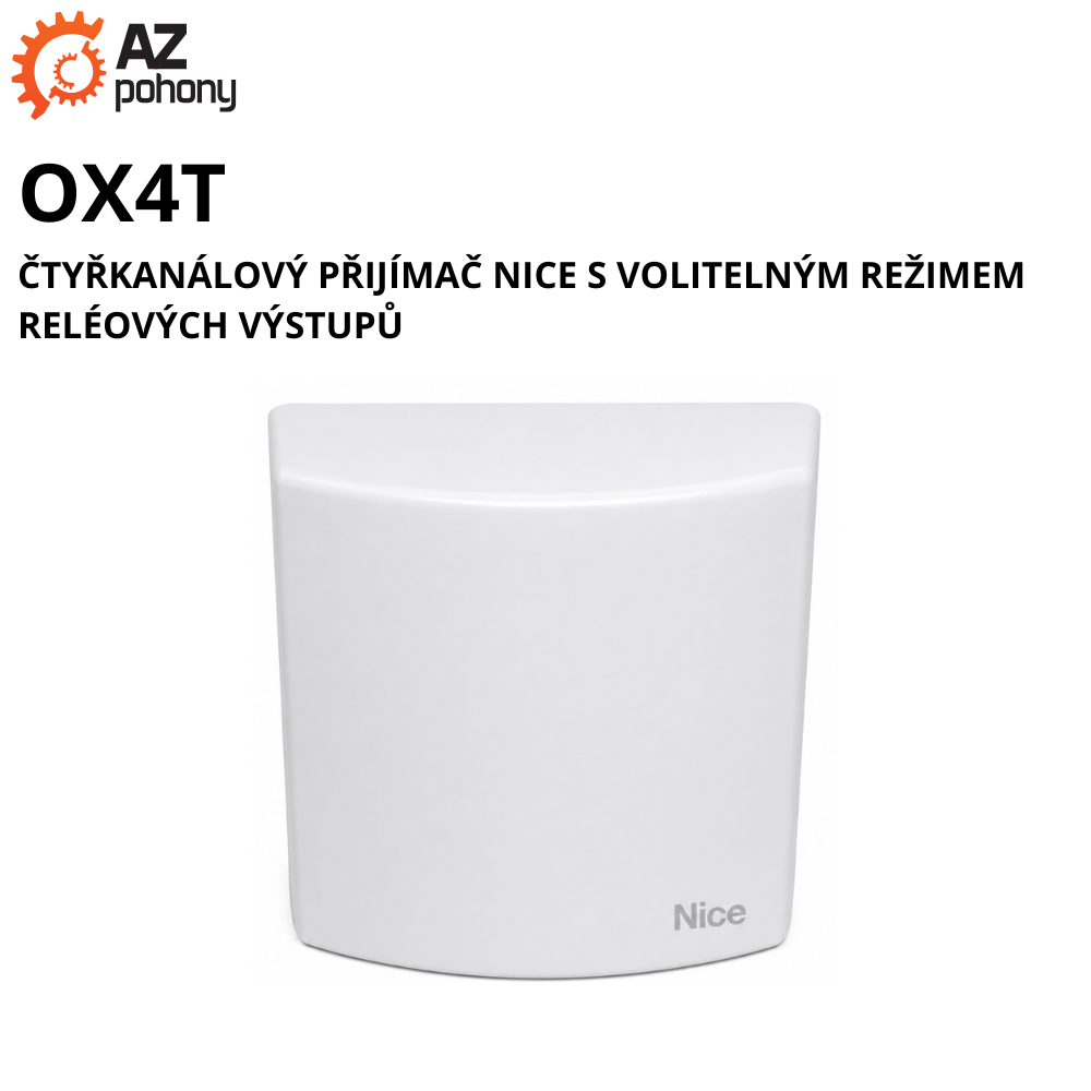 OX4T - Čtyřkanálový přijímač NICE s volitelným režimem reléových výstupů