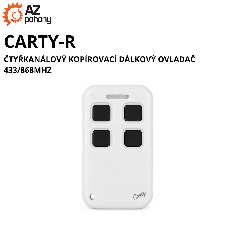 CARTY-R - čtyřkanálový kopírovací dálkový ovladač 433/868MHz