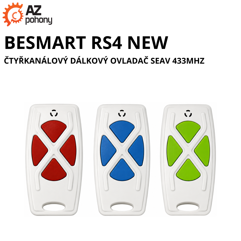 BESMART RS4 NEW - čtyřkanálový dálkový ovladač SEAV 433MHz