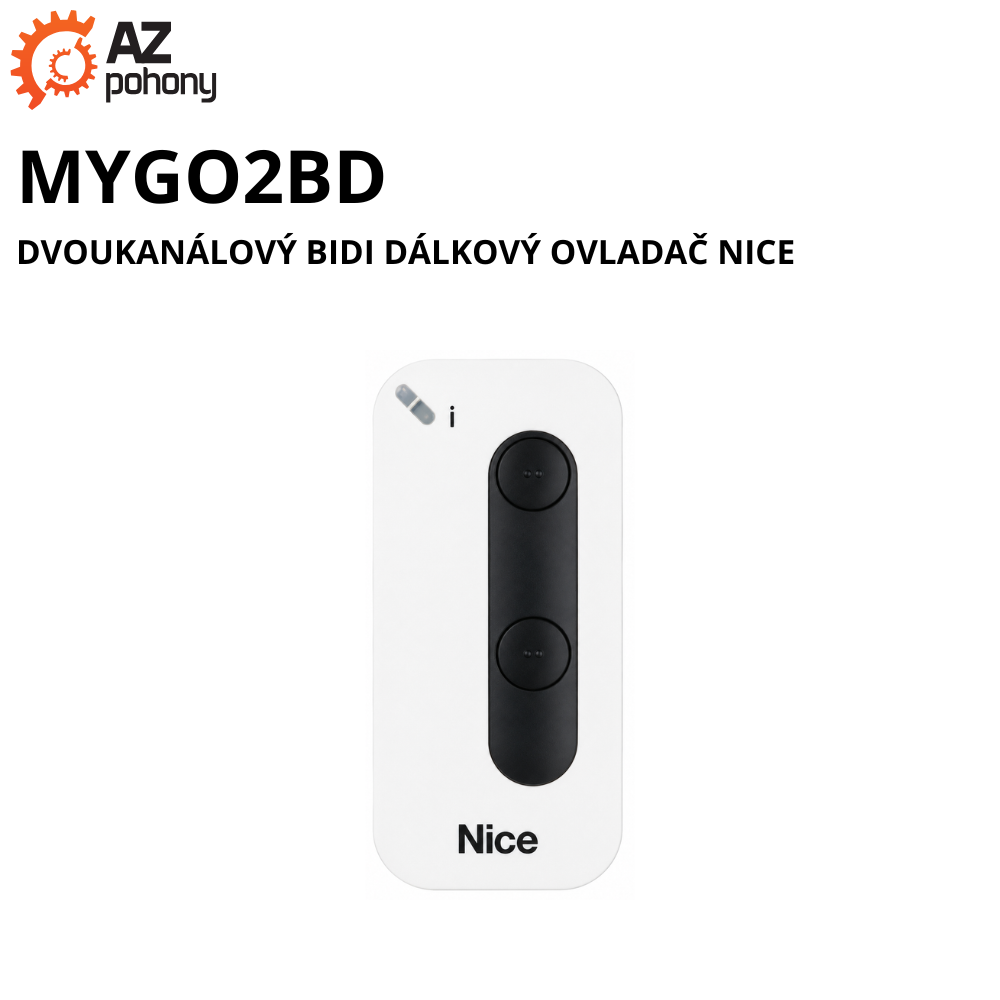 MYGO2BD - dvoukanálový BIDI dálkový ovladač Nice