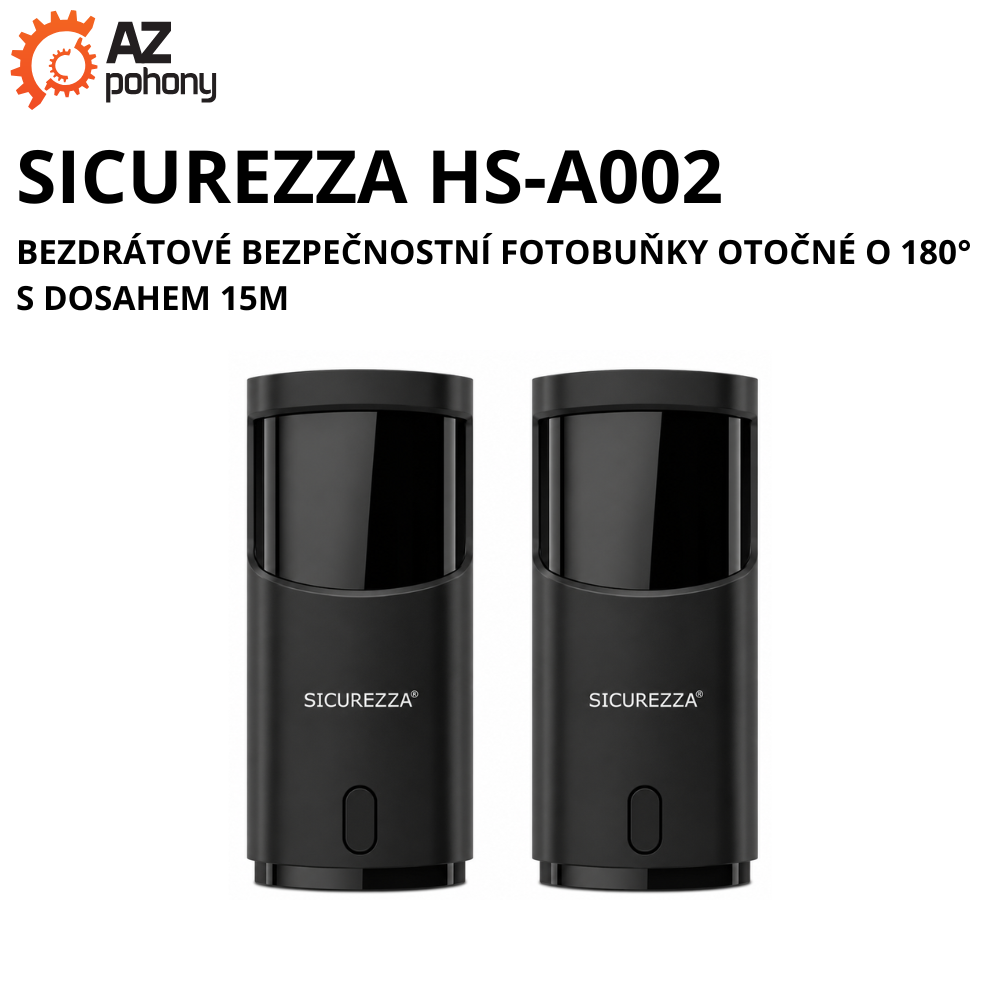 SICUREZZA HS-A002 - bezdrátové bezpečnostní fotobuňky otočné o 180° s dosahem 15m