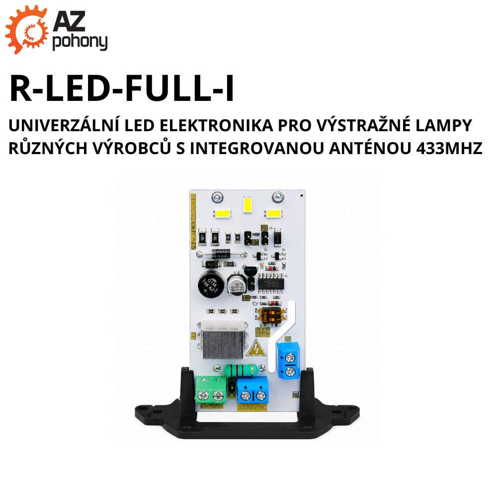 R-LED-FULL-I - univerzální LED elektronika pro výstražné lampy různých výrobců s integrovanou anténou 433MHz