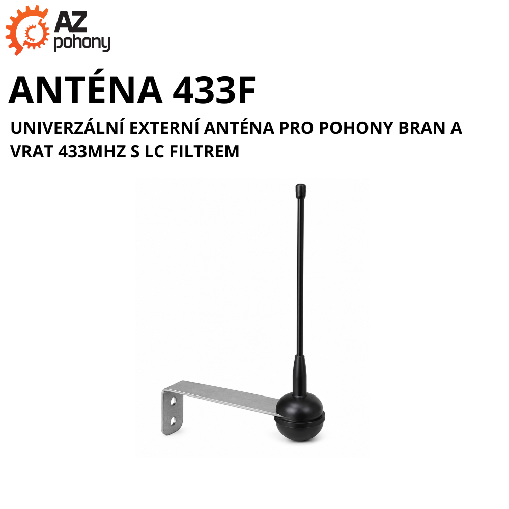 ANTÉNA 433F - univerzální externí anténa pro pohony bran a vrat 433MHz s LC filtrem