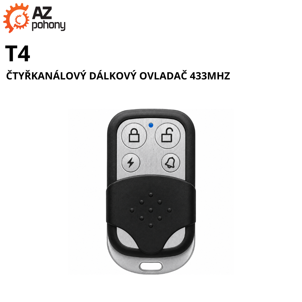 T4 - čtyřkanálový dálkový ovladač 433MHz