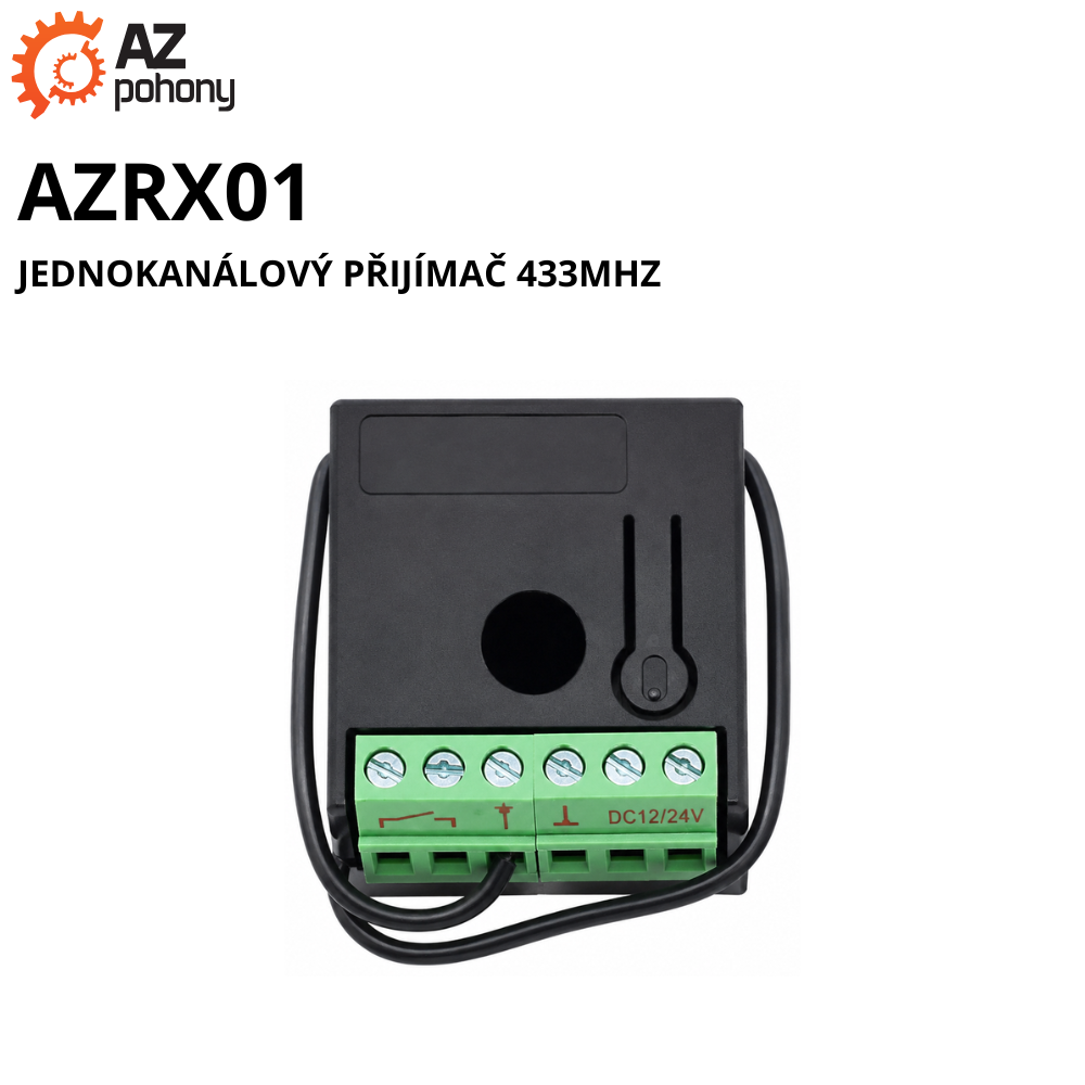 AZRX01 - jednokanálový přijímač 433MHz