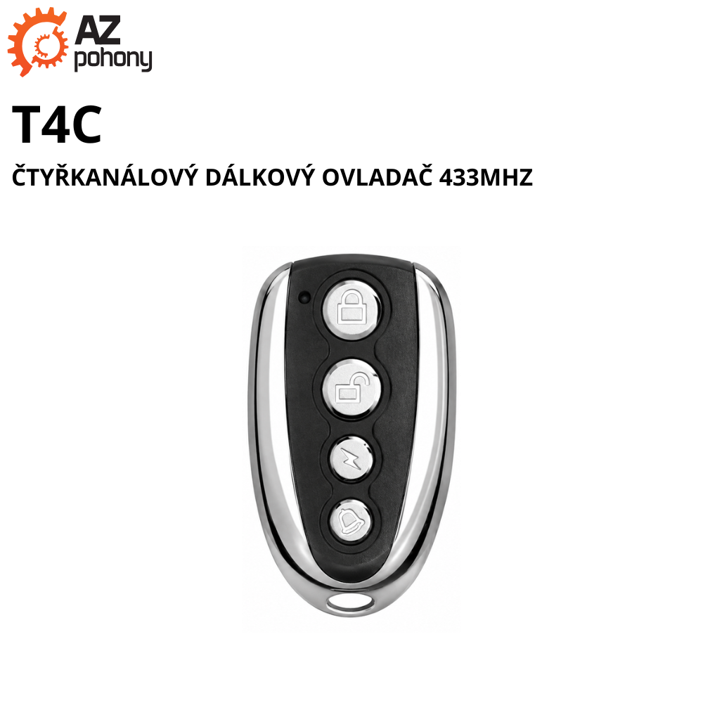 T4C - čtyřkanálový dálkový ovladač 433MHz