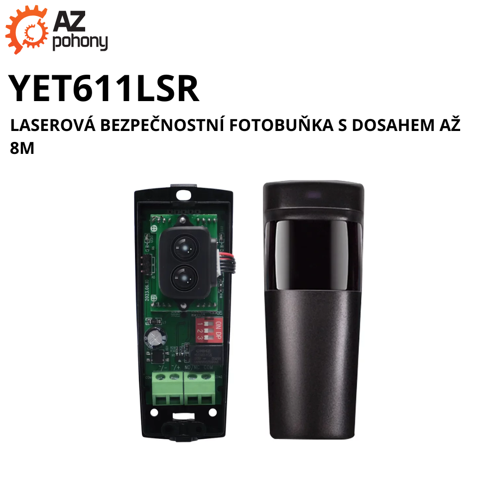 YET611LSR - laserová bezpečnostní fotobuňka s dosahem až 8m
