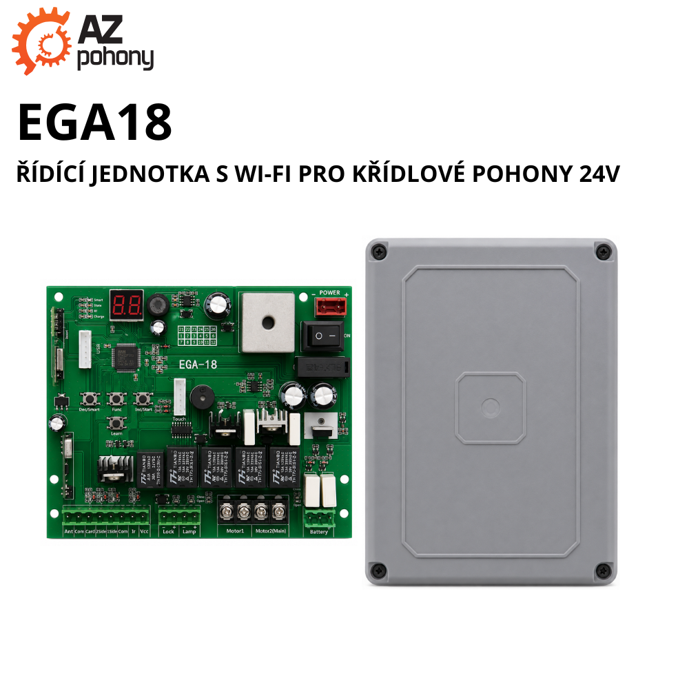 EGA18 - řídící jednotka s Wi-Fi pro křídlové pohony 24V