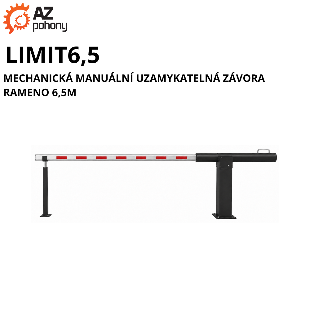 LIMIT6,5 - mechanická manuální uzamykatelná závora rameno 6,5m