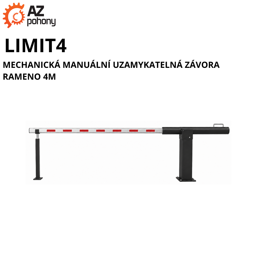 LIMIT4 - mechanická manuální uzamykatelná závora rameno 4m