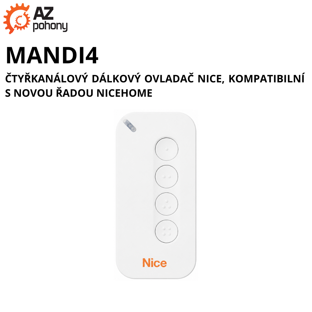 MANDI4 - čtyřkanálový dálkový ovladač, kompatibilní s novou řadou NiceHome