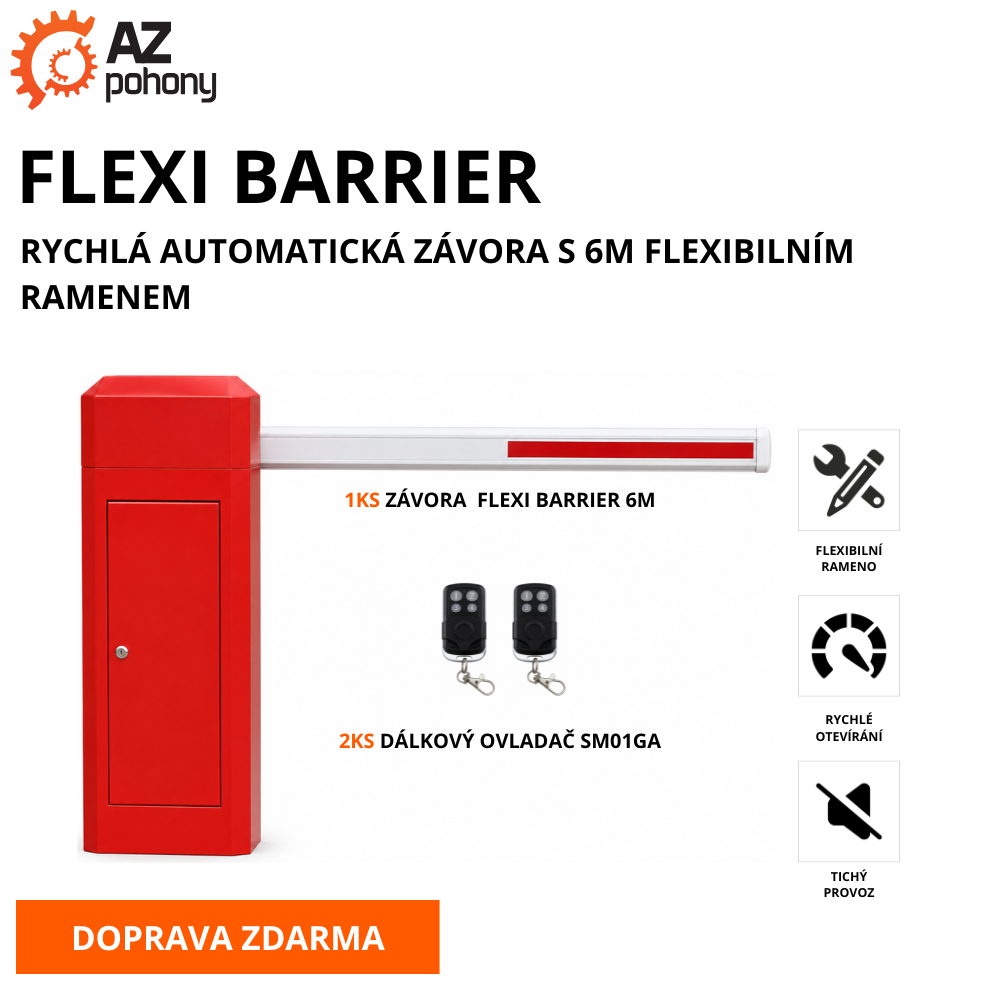 FLEXI BARRIER - rychlá automatická závora s 6m flexibilním ramenem