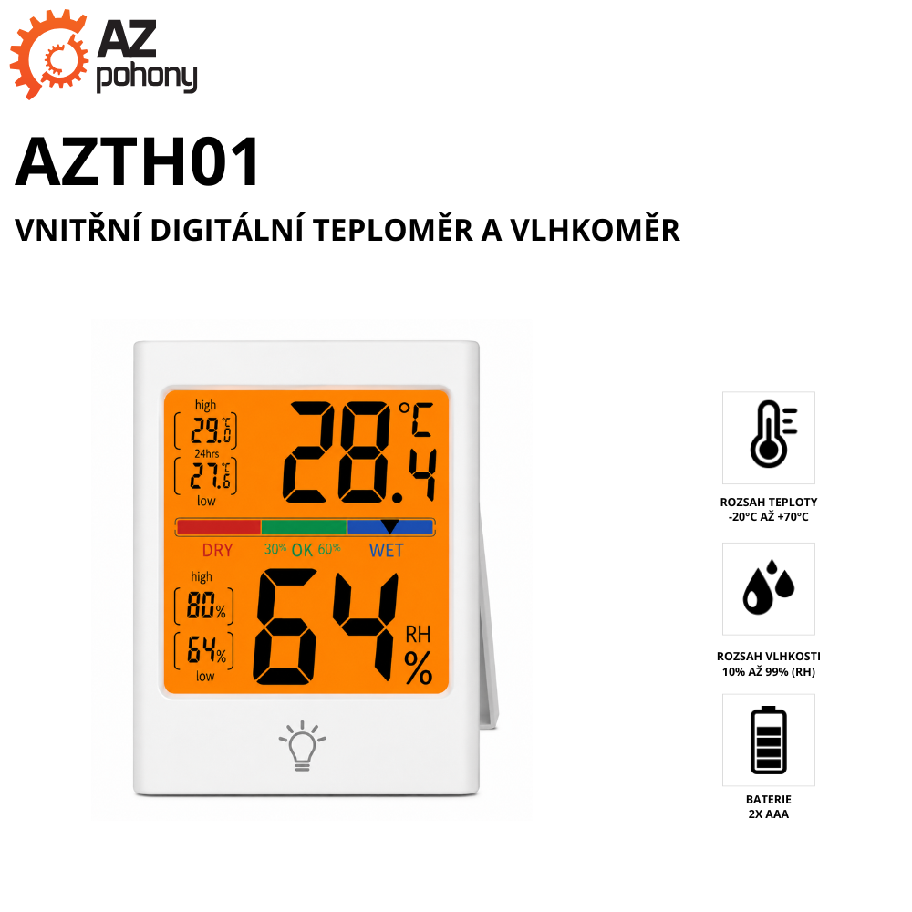 AZTH01 - vnitřní digitální teploměr a vlhkoměr