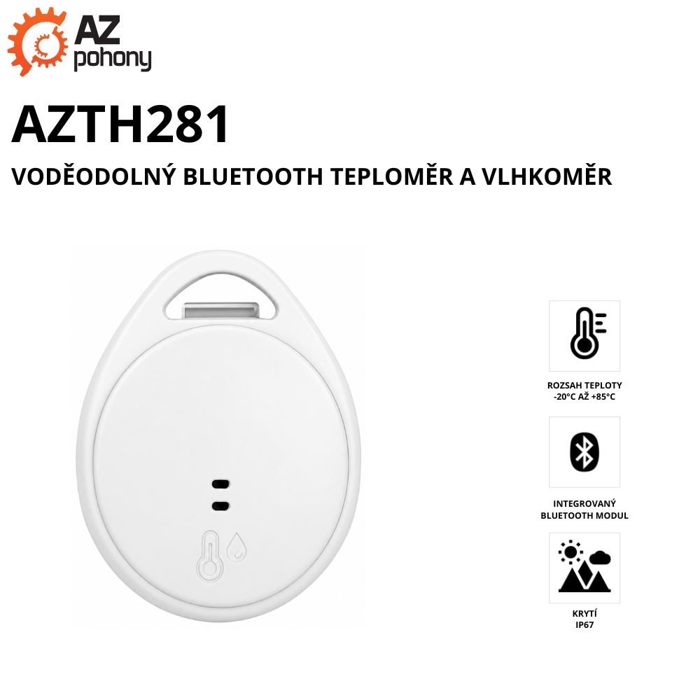 AZTH281 - voděodolný Bluetooth teploměr a vlhkoměr