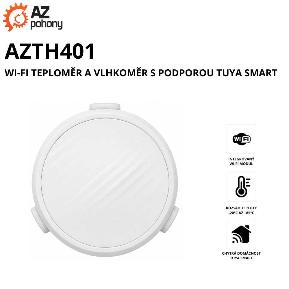 AZTH401 - Wi-Fi teploměr a vlhkoměr s podporou Tuya Smart