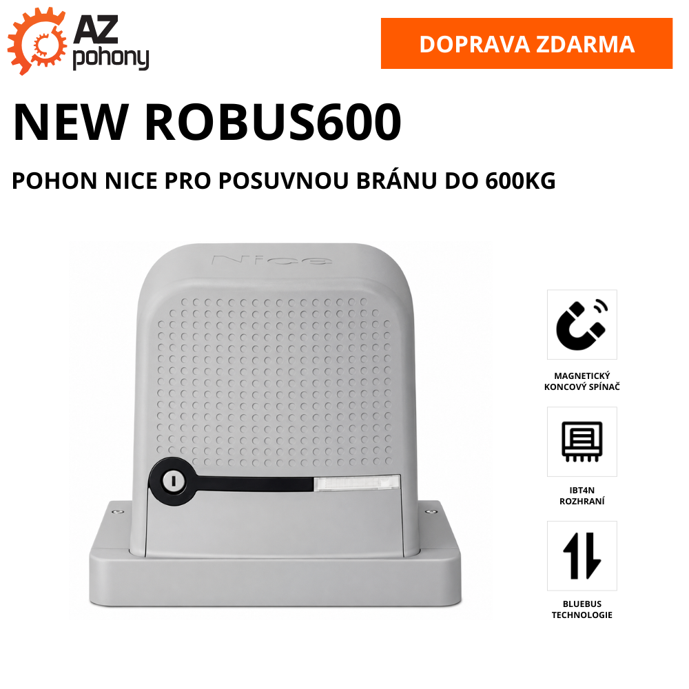 NEW ROBUS600 - pohon Nice pro posuvnou bránu do 600 kg