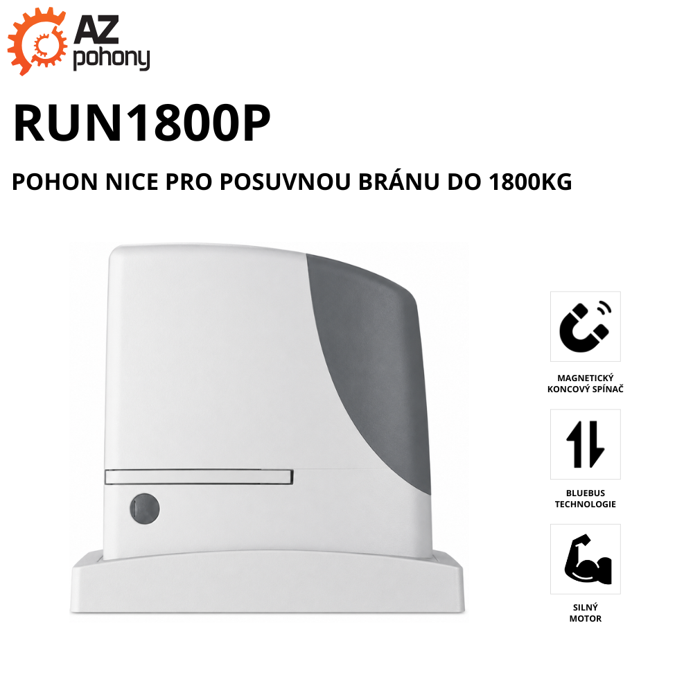 RUN1800P - pohon Nice pro posuvnou bránu do 1800kg