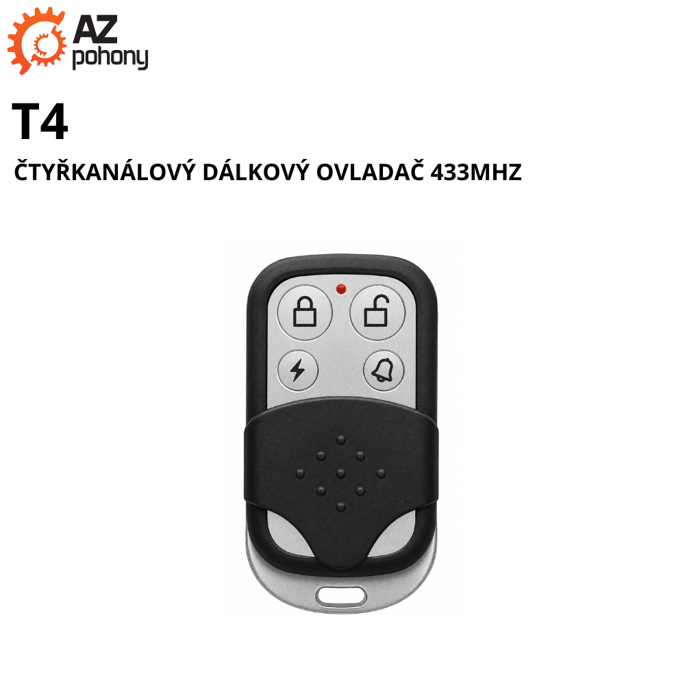 T4 - čtyřkanálový dálkový ovladač 433MHz
