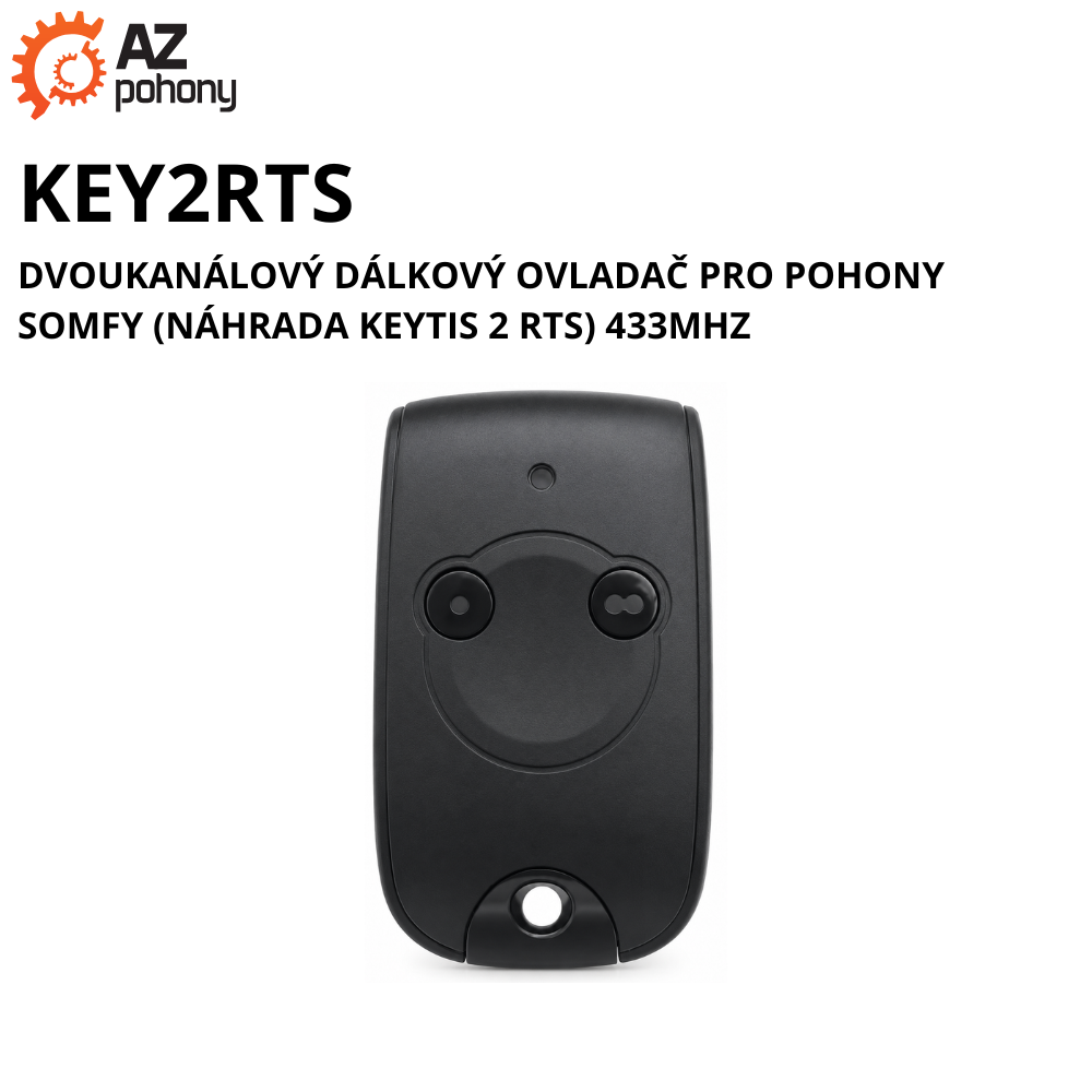 KEY2RTS - dvoukanálový dálkový ovladač pro pohony Somfy (náhrada KEYTIS 2 RTS) 433MHz