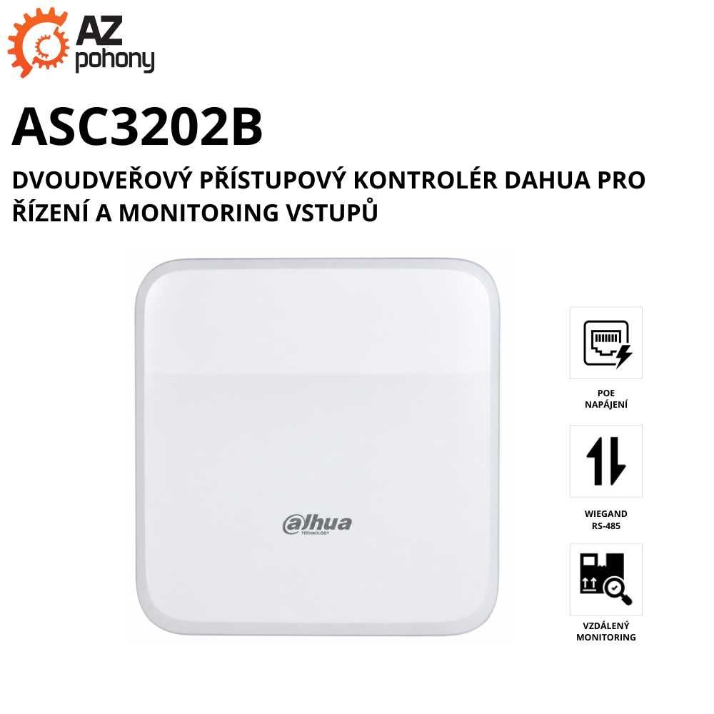 ASC3202B - dvoudveřový přístupový kontrolér Dahua pro řízení a monitoring vstupů