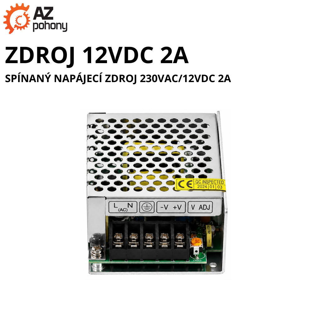 ZDROJ 12VDC 2A - spínaný napájecí zdroj 230VAC/12VDC 2A