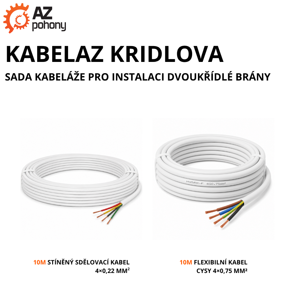 KABELAZ KRIDLOVA - sada kabeláže pro instalaci dvoukřídlé brány
