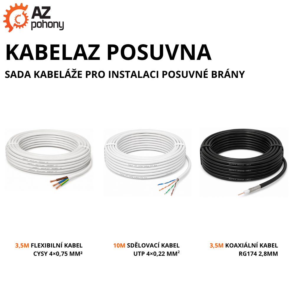 KABELAZ POSUVNA - sada kabeláže pro instalaci posuvné brány
