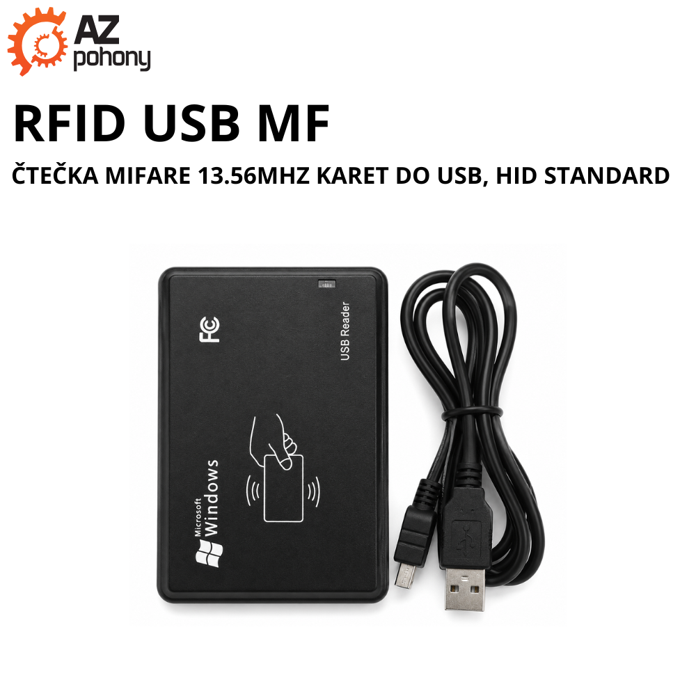 RFID USB MF - čtečka MIFARE 13.56MHz karet do USB, HID standard