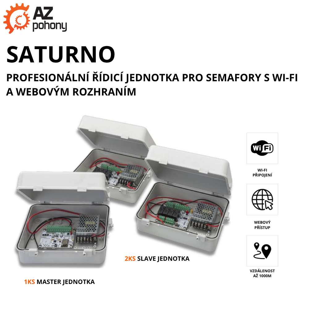 SATURNO - profesionální řídicí jednotka pro semafory s Wi-Fi a webovým rozhraním