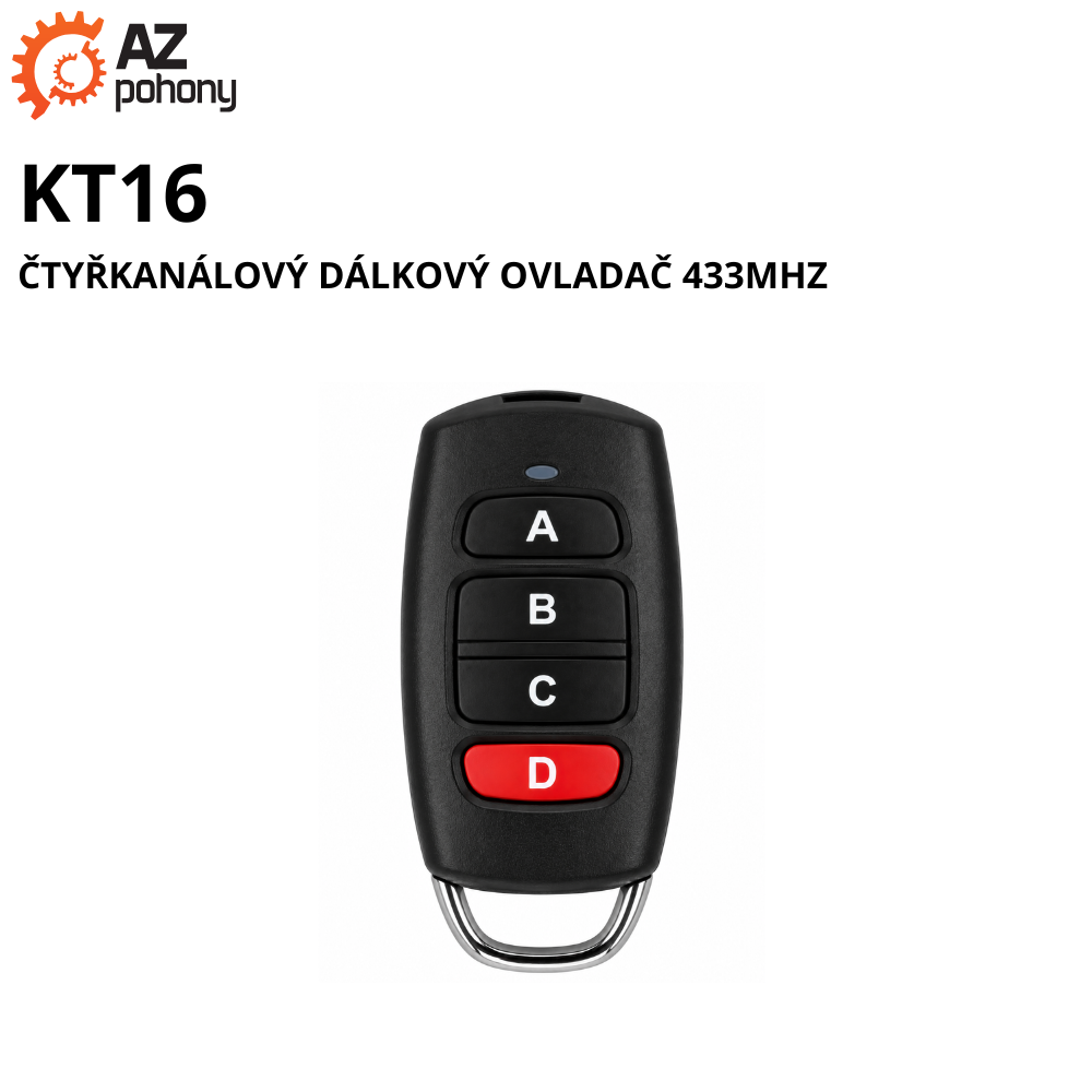KT16 – čtyřkanálový dálkový ovladač 433MHZ