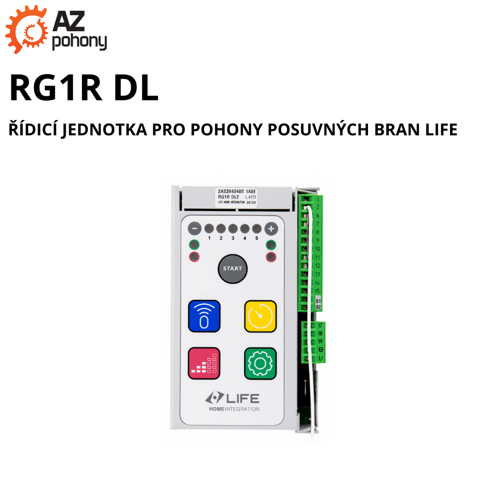 RG1R DL2 – řídicí jednotka pro pohony posuvných bran LIFE ACER