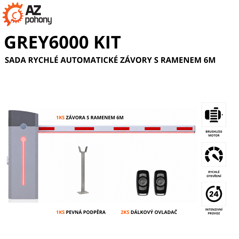 GREY6000 KIT - sada rychlé automatické závory s ramenem 6m