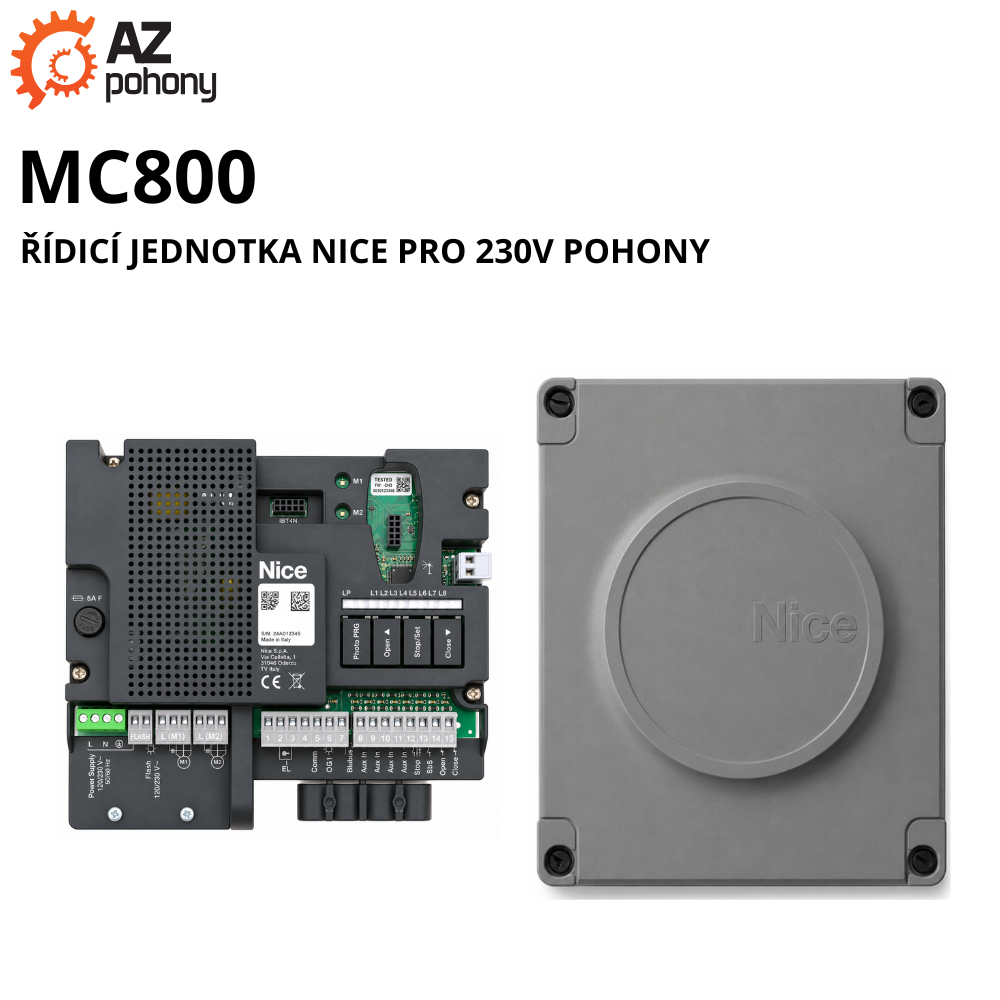 MC800 - řídicí jednotka Nice pro 230V pohony