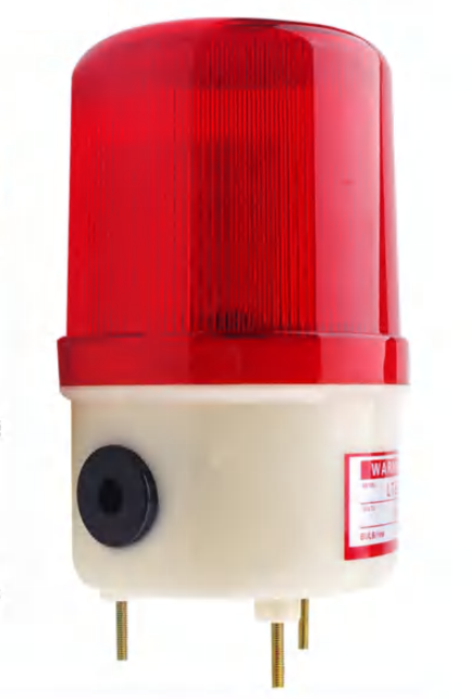 RB-64 otočný LED maják, červený s bzučákem, 12/24V
