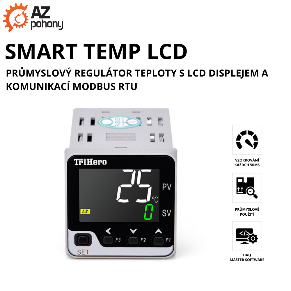 SMART TEMP LCD - průmyslový regulátor teploty s LCD displejem a komunikací Modbus RTU