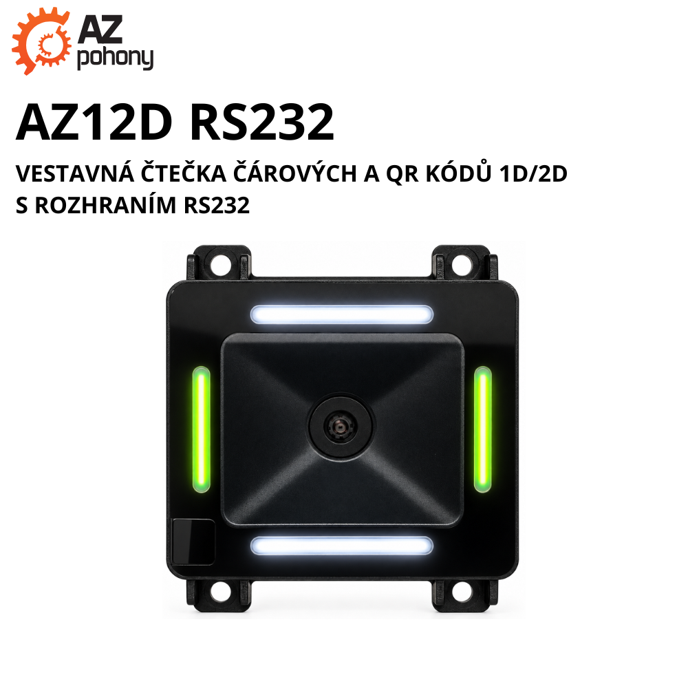 AZ12D RS232 - vestavná čtečka čárových a QR kódů 1D/2D s rozhraním RS232