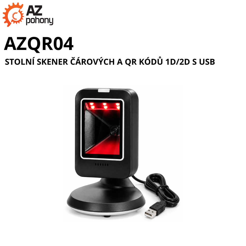 AZQR04 - stolní skener čárových a QR kódů 1D/2D s USB