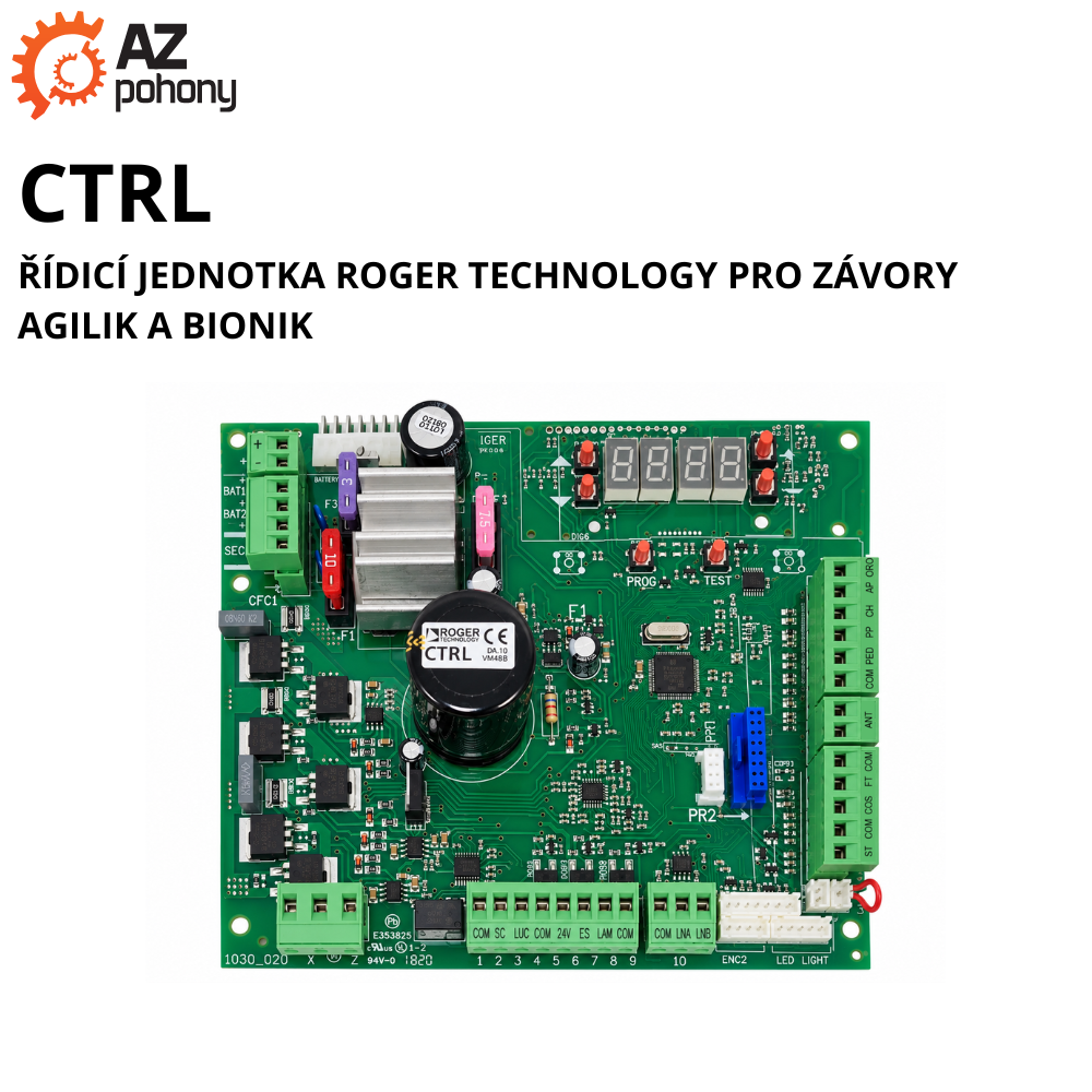 CTRL – řídicí jednotka Roger Technology pro závory AGILIK a BIONIK