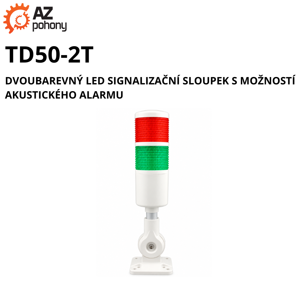 TD50-2T - dvoubarevný LED signalizační sloupek s možností akustického alarmu