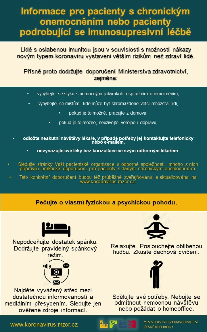 Informace pro osoby s chronickým onemocněním či oslabenou imunitou