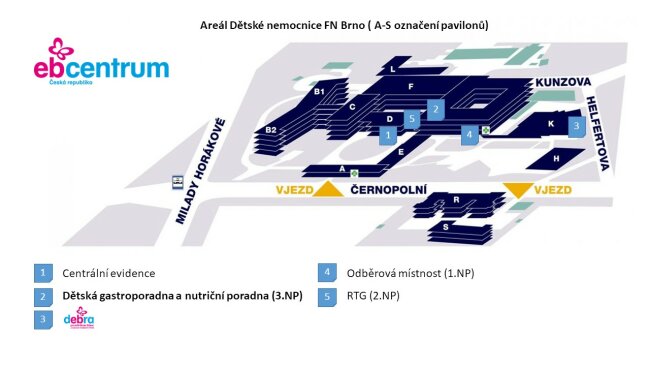 Dětská gastroporadna a nutriční poradna - areál Dětské FN Brno_aktualizace 06-2021