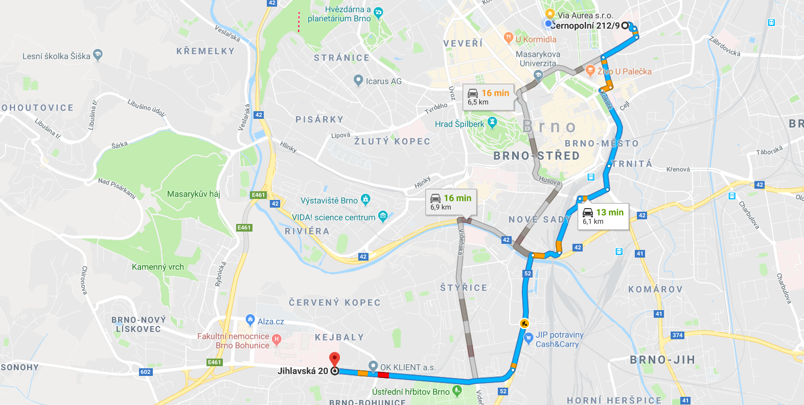mapa trasa