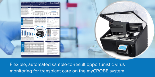 Flexible, automated sample-to-result opportunistic virus monitoring for transplant care on the myCROBE system
